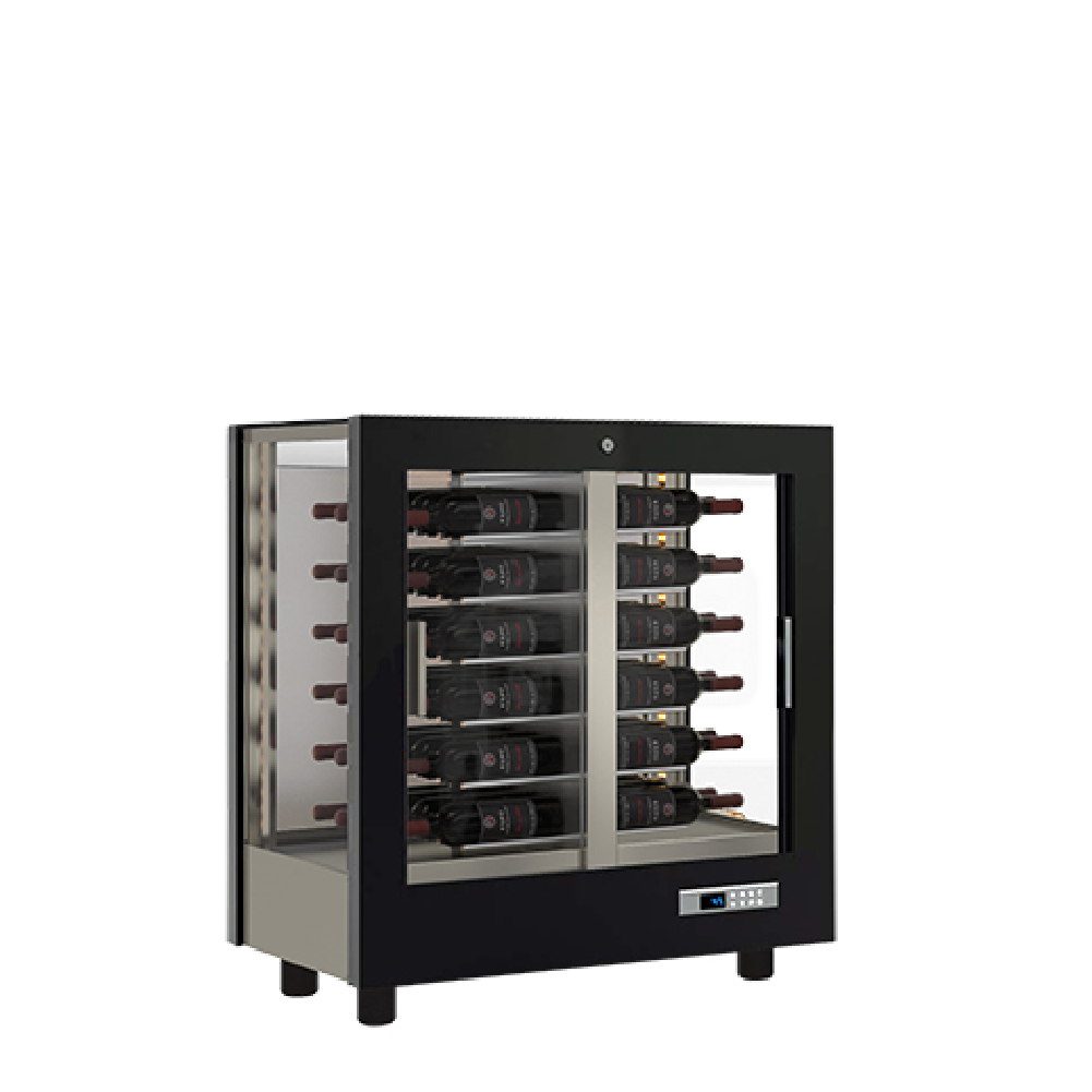 opaque rear refrigerated wine display case